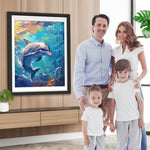 Ein glücklicher Delphin im Meer Diamond Painting