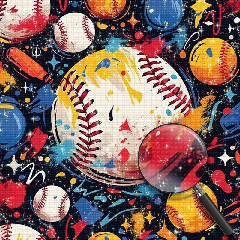 Ein Haufen Baseballs Diamond Painting