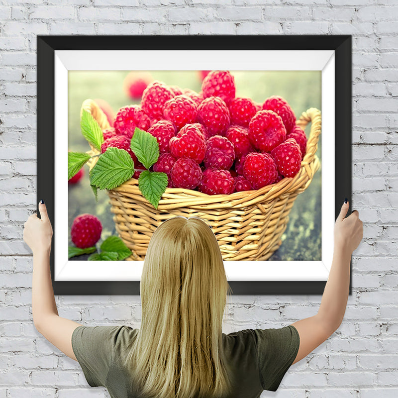 Ein Korb voller Himbeeren Diamond Painting