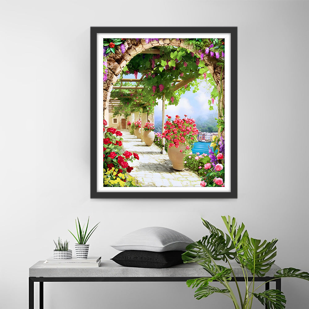 Ein Korridor voller Rosen Diamond Painting