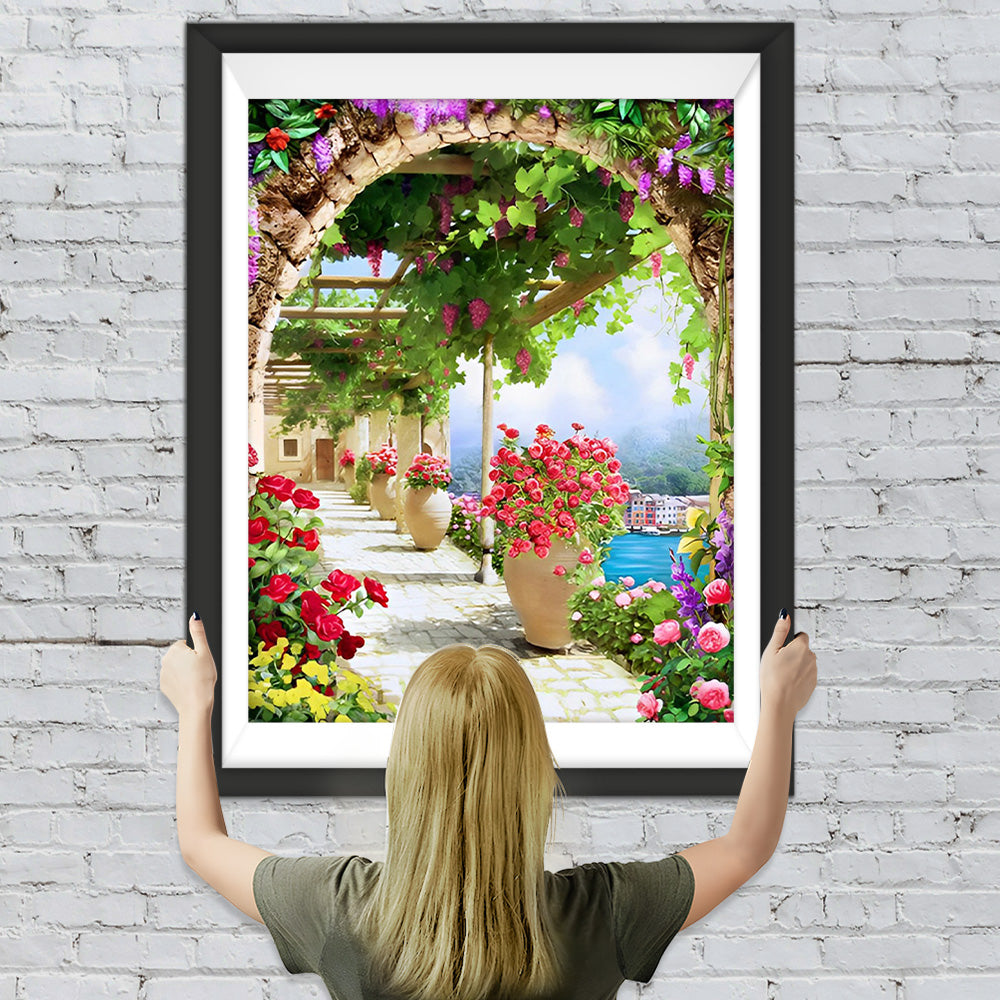 Ein Korridor voller Rosen Diamond Painting