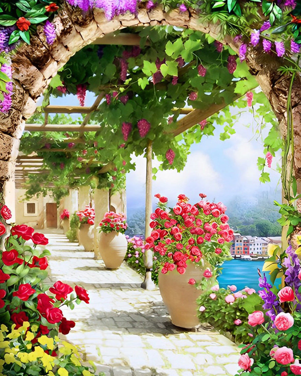 Ein Korridor voller Rosen Diamond Painting