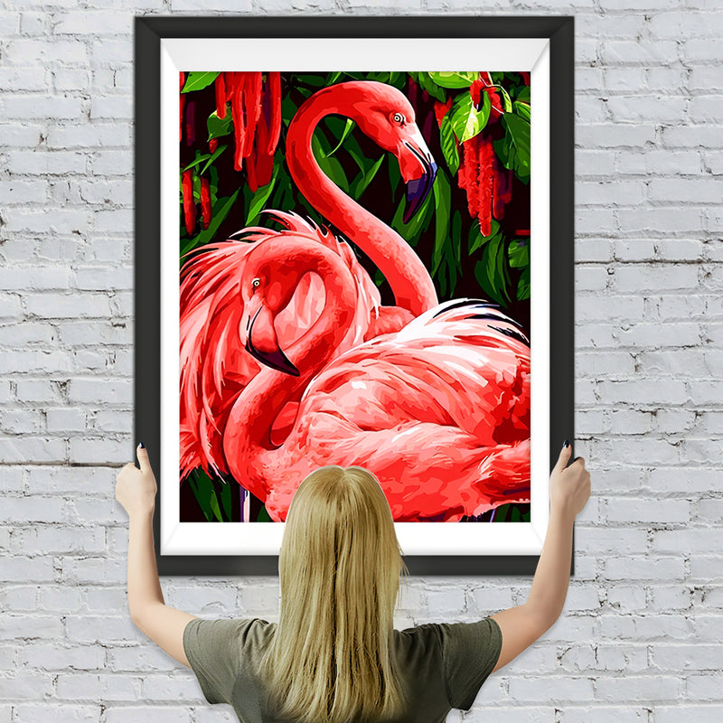 Ein Paar rote Flamingos Diamond Painting