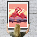 Ein Paar rote Flamingos Diamond Painting