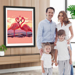 Ein Paar rote Flamingos Diamond Painting