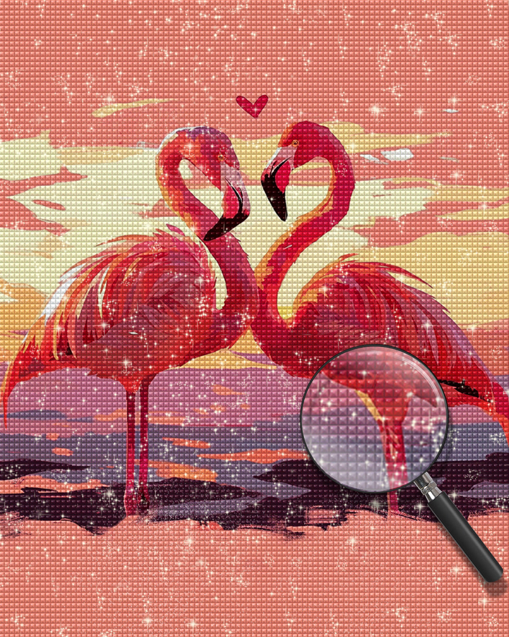 Ein Paar rote Flamingos Diamond Painting