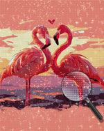 Ein Paar rote Flamingos Diamond Painting