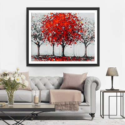 Ein roter Baum Diamond Painting