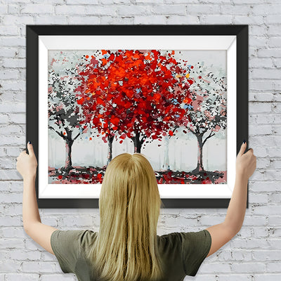 Ein roter Baum Diamond Painting