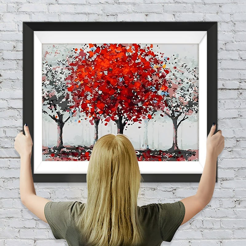 Ein roter Baum Diamond Painting