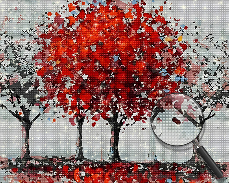 Ein roter Baum Diamond Painting