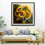 Ein Strauß lebendiger Sonnenblumen Diamond Painting