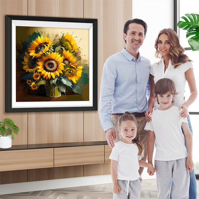 Ein Strauß lebendiger Sonnenblumen Diamond Painting