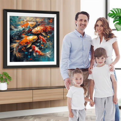 Eine Gruppe von Koi Karpfen Diamond Painting