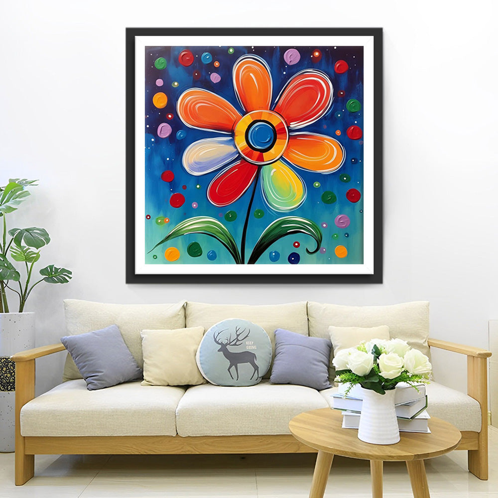 Eine kleine bunte Blume Diamond Painting