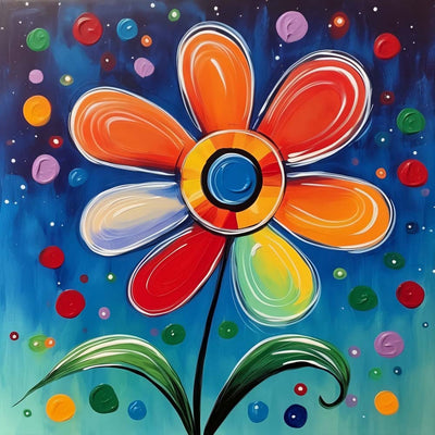 Eine kleine bunte Blume Diamond Painting