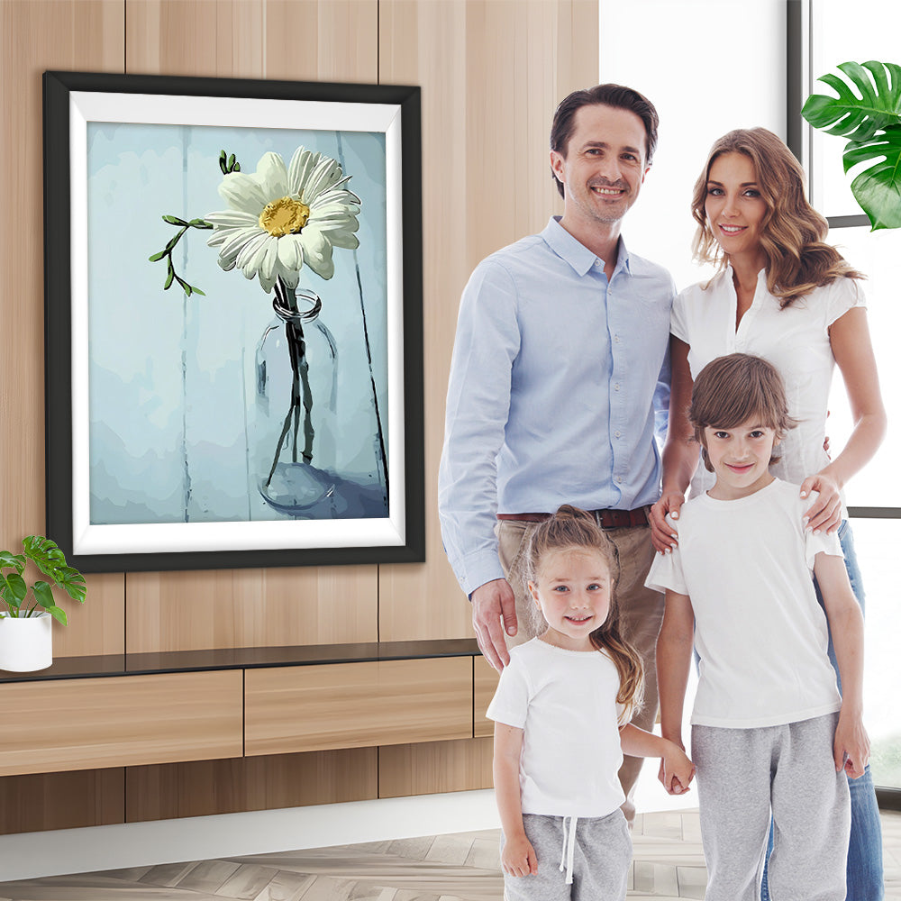 Eine kleine weiße Chrysantheme Diamond Painting