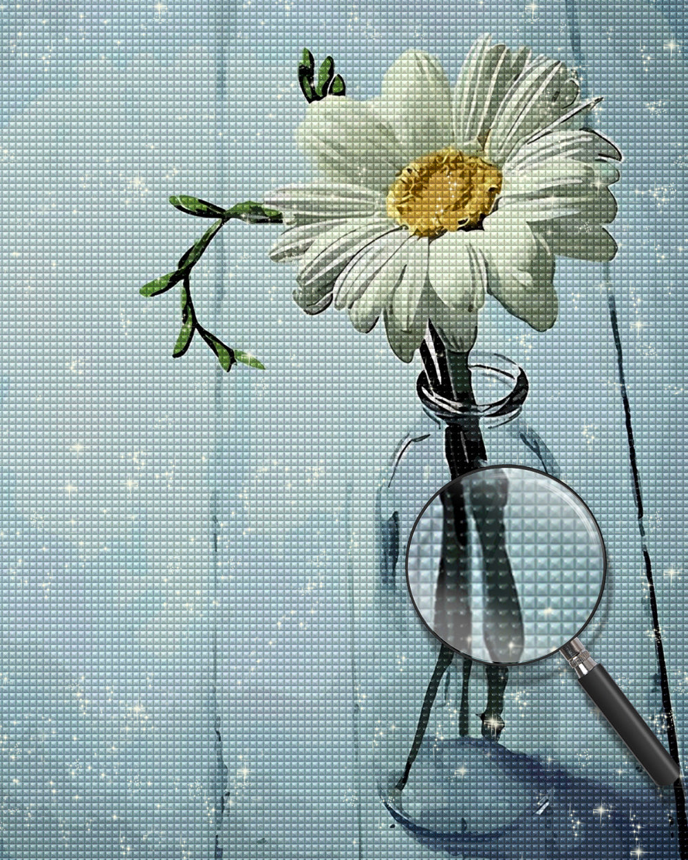Eine kleine weiße Chrysantheme Diamond Painting