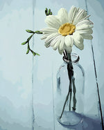 Eine kleine weiße Chrysantheme Diamond Painting