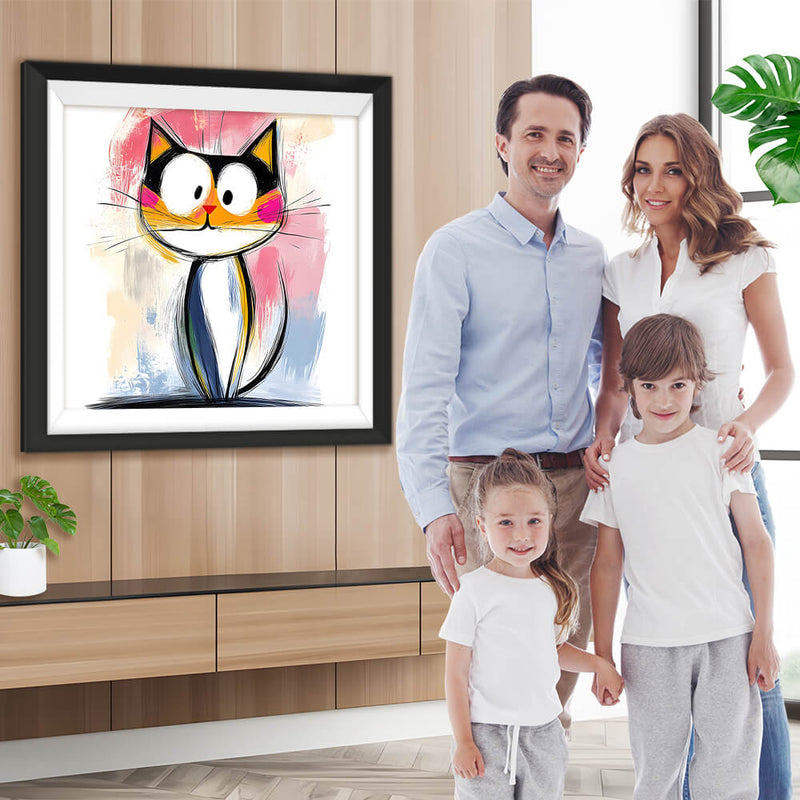 Eine überraschte Katze Diamond Painting