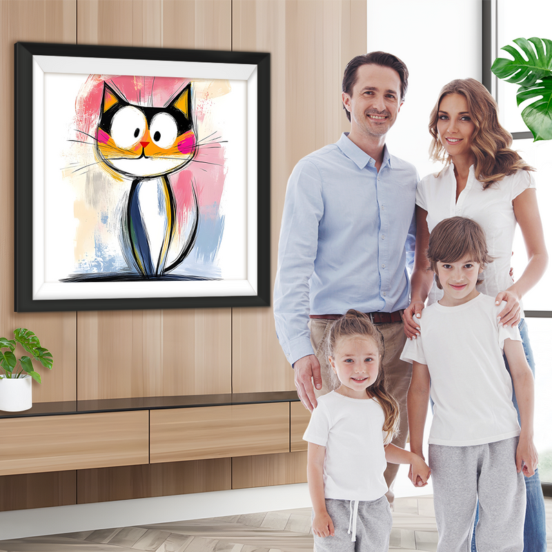 Eine überraschte Katze Diamond Painting