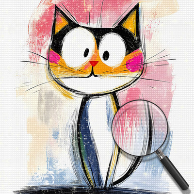Eine überraschte Katze Diamond Painting