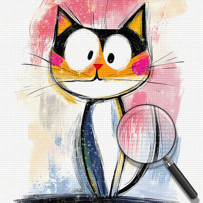 Eine überraschte Katze Diamond Painting