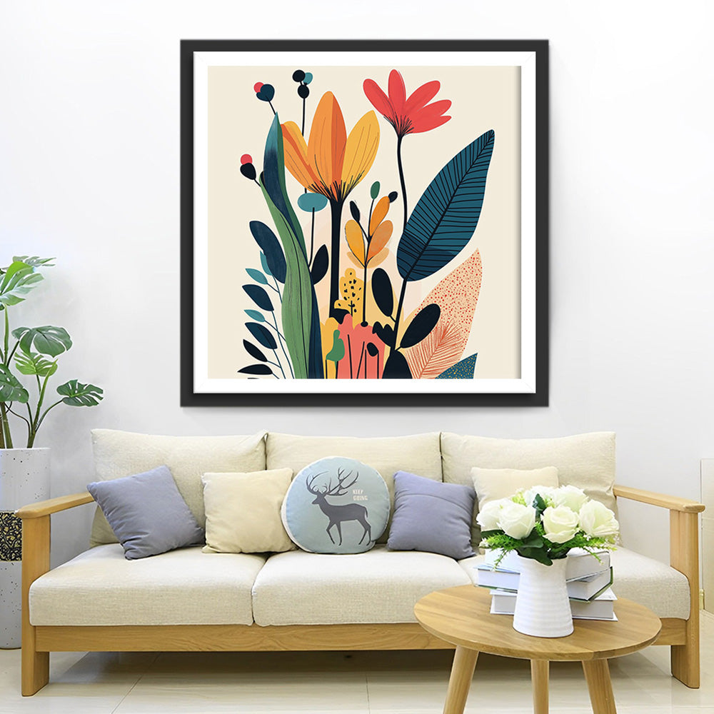 Einfache abstrakte Blumen Diamond Painting