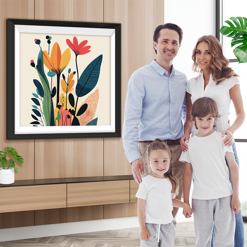 Einfache abstrakte Blumen Diamond Painting