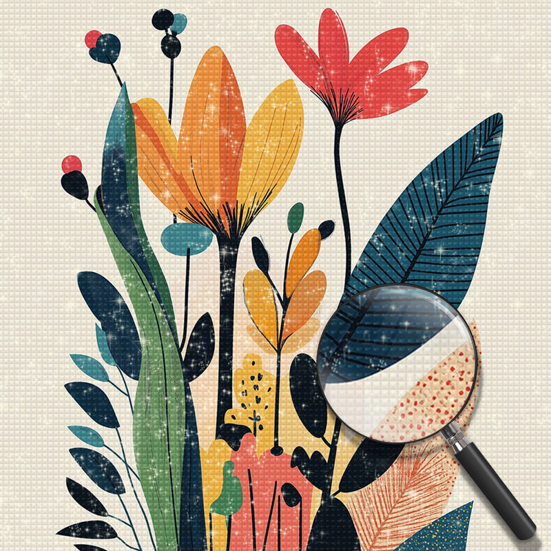 Einfache abstrakte Blumen Diamond Painting