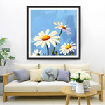 Einfache weiße Gänseblümchen Diamond Painting