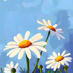 Einfache weiße Gänseblümchen Diamond Painting