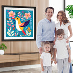 Einfacher Vogel und Blumen Diamond Painting