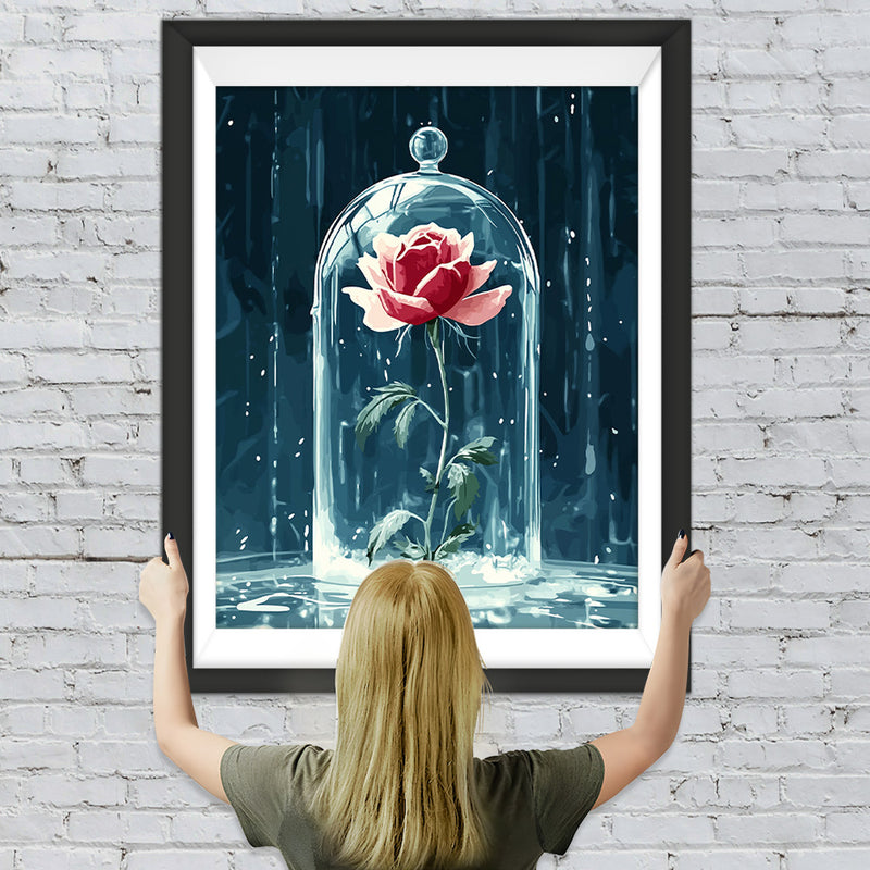 Eingesperrte rosa Rose Diamond Painting