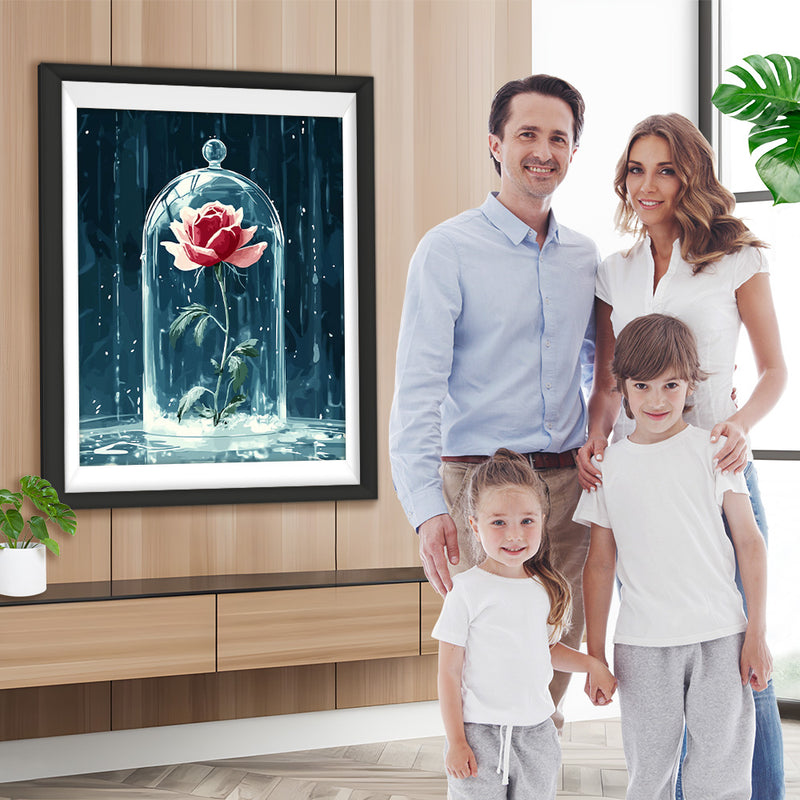 Eingesperrte rosa Rose Diamond Painting