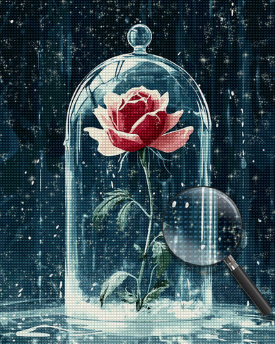 Eingesperrte rosa Rose Diamond Painting