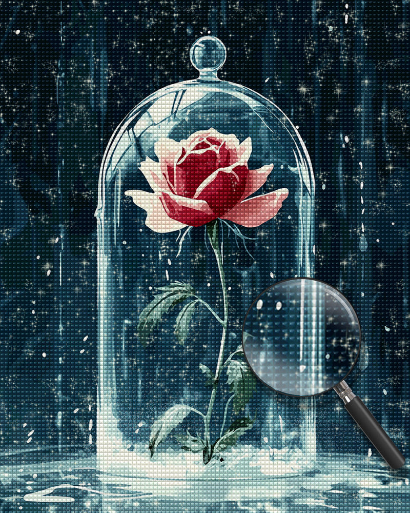 Eingesperrte rosa Rose Diamond Painting