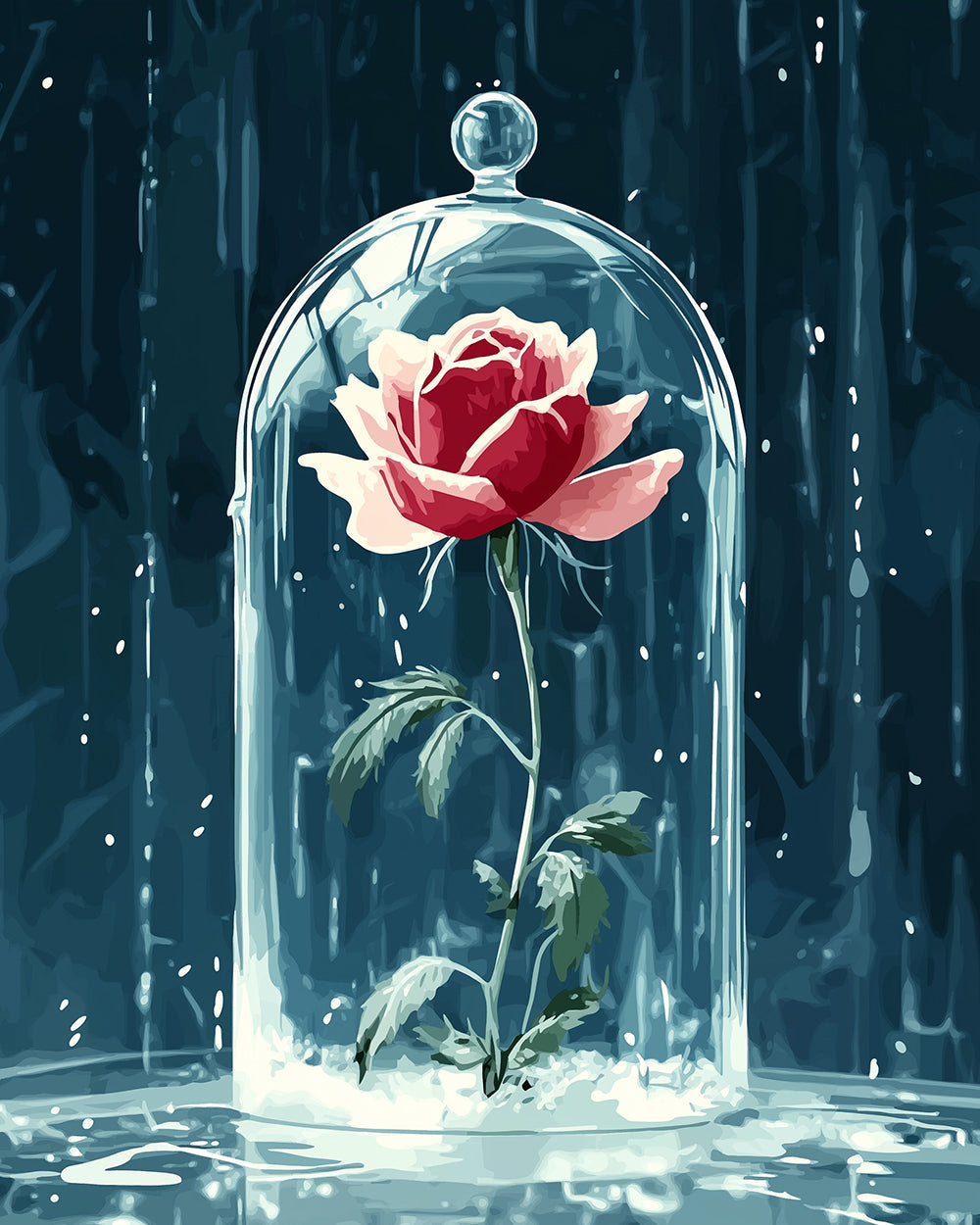 Eingesperrte rosa Rose Diamond Painting