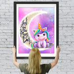 Einhorn auf dem Mond Diamond Painting