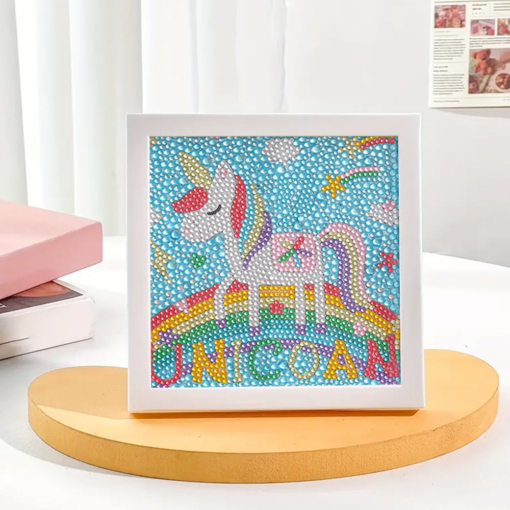 Einhorn auf dem Regenbogen Mini-Kristallpünktchen Diamond Painting