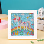 Einhorn auf dem Regenbogen Mini-Kristallpünktchen Diamond Painting