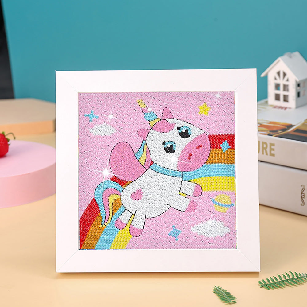 Einhorn jagt Regenbogen Mini-Kristallpünktchen Diamond Painting