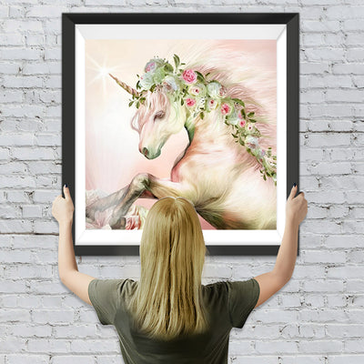 Einhorn mit Blumen Diamond Painting