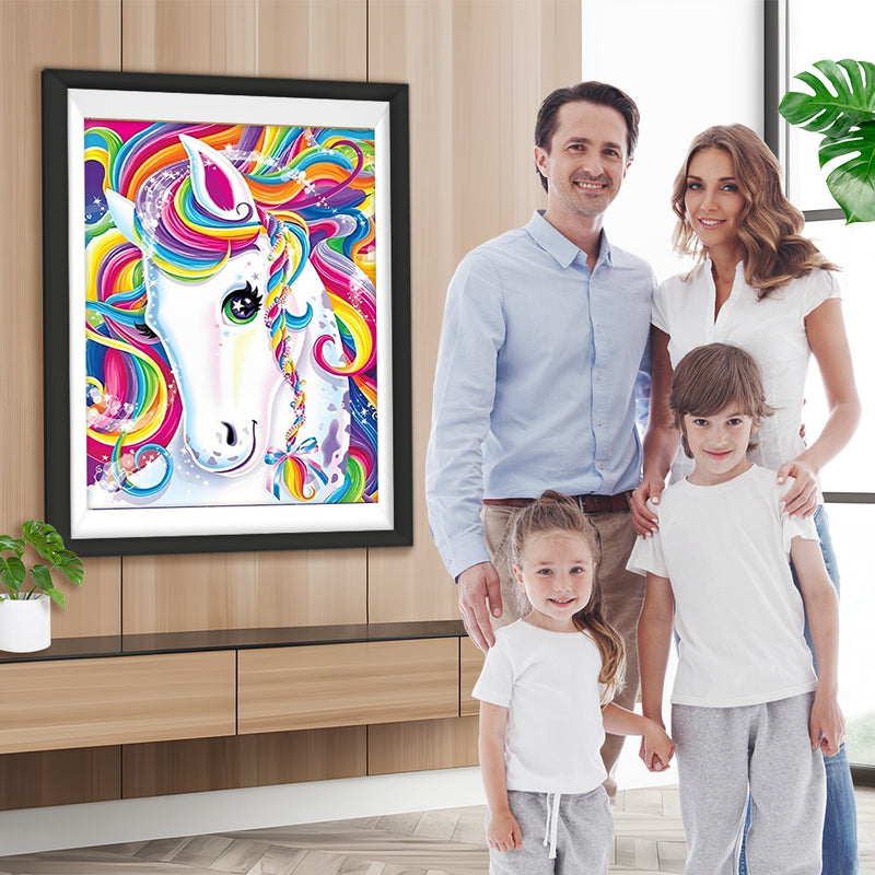 Einhorn mit bunten Haaren Diamond Painting