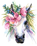 Einhorn mit rosa Blumen Diamond Painting