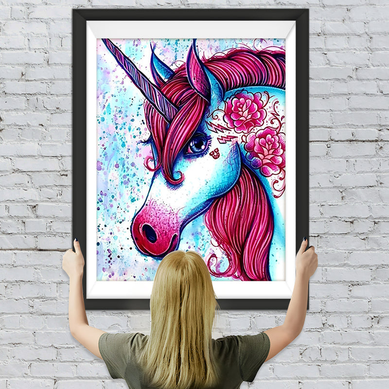 Einhorn mit roten Haaren Diamond Painting