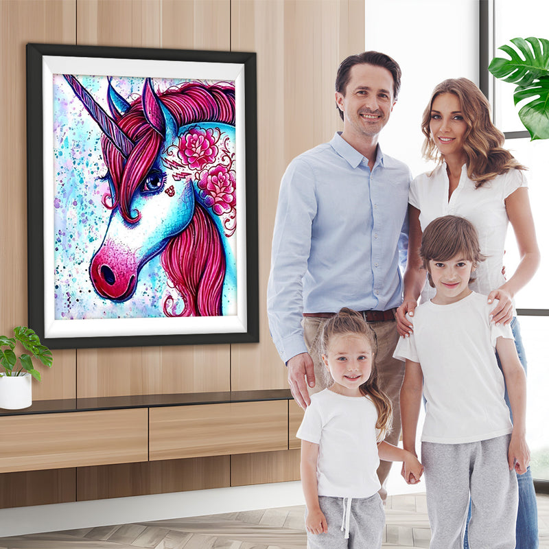 Einhorn mit roten Haaren Diamond Painting