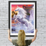 Einhorn Regenbogen Wasserfall Diamond Painting