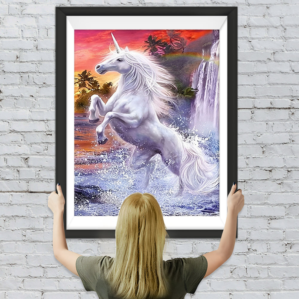 Einhorn Regenbogen Wasserfall Diamond Painting
