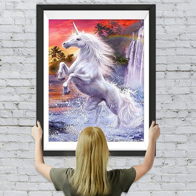 Einhorn Regenbogen Wasserfall Diamond Painting